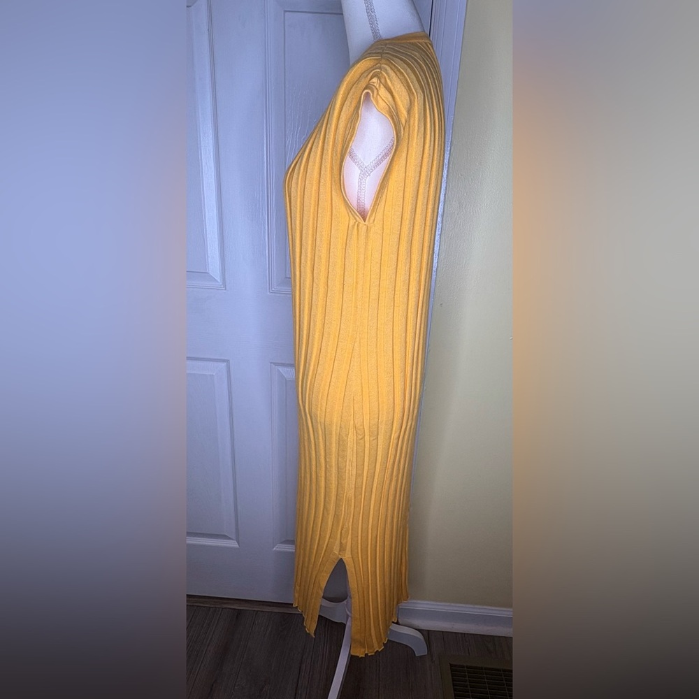 Rails Yellow Ribbed Midi Dress - Picture 3 of 5